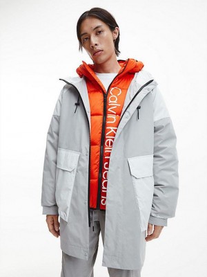 Grey Calvin Klein 3-In-1 Parka Men Coat | SZIK-54071