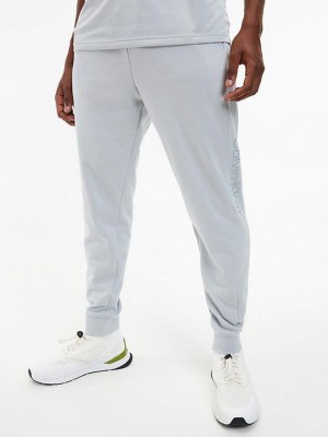 Grey Calvin Klein Fleece Men Joggers | VXNF-50742