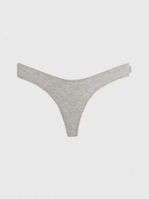 Grey Calvin Klein Flex Fit Women Thong | VCRO-94506