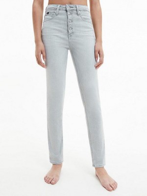 Grey Calvin Klein High Rise Skinny Women Jeans | WGMV-97346