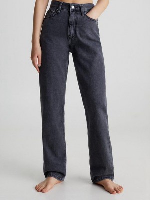 Grey Calvin Klein High Rise Straight Women Jeans | IGSN-70514