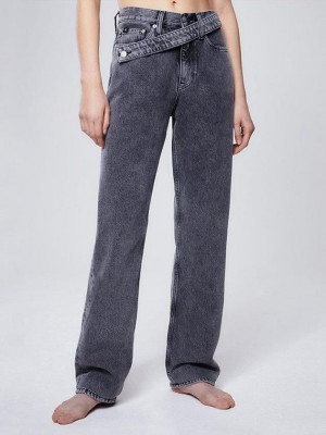 Grey Calvin Klein High Rise Straight Women Jeans | YKPG-52496
