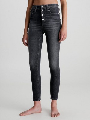 Grey Calvin Klein High Rise Super Skinny Ankle Women Jeans | KSVR-58692
