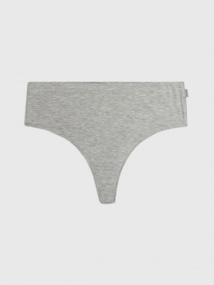 Grey Calvin Klein High Waisted - Flex Fit Women Thong | JEGO-15206