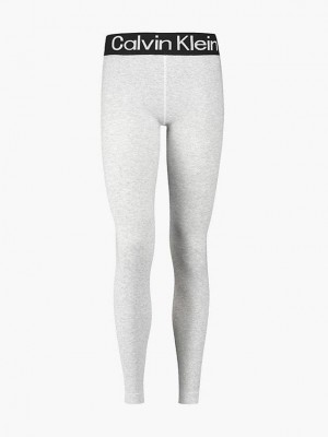 Grey Calvin Klein Logo Women Leggings | JBKP-79058
