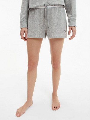 Grey Calvin Klein Lounge - CK One Women Shorts | KUEQ-03647