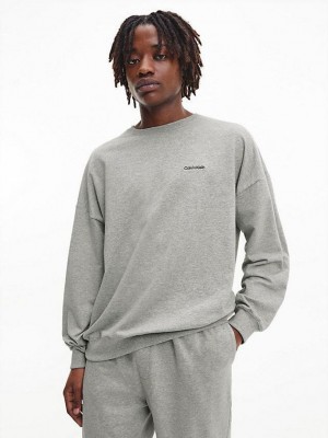 Grey Calvin Klein Lounge - Modern Cotton Men Sweatshirt | JFMD-43571