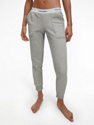 Grey Calvin Klein Lounge - Modern Cotton Women Joggers | CNIF-29681
