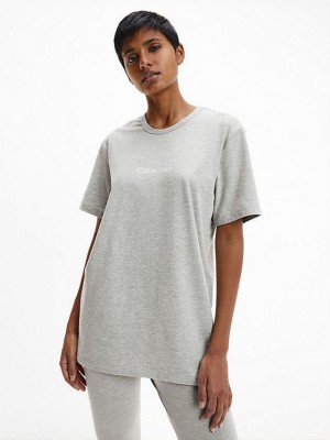 Grey Calvin Klein Lounge - Modern Structure Women T-Shirt | WEDB-89152