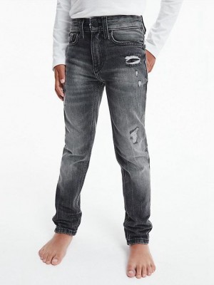 Grey Calvin Klein Mid Rise Slim Boys's Jeans | LXOK-72065