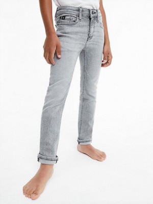 Grey Calvin Klein Mid Rise Slim Boys's Jeans | UGZK-43012