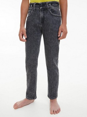 Grey Calvin Klein Mid Rise Straight Boys's Jeans | DEWR-91524