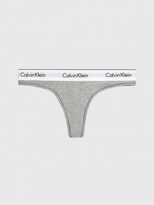 Grey Calvin Klein Modern Cotton Women Thong | RANW-05372