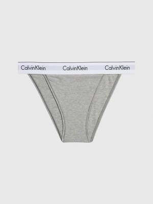 Grey Calvin Klein Modern Cotton Women Thong | XFSE-59804