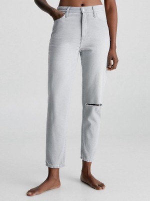 Grey Calvin Klein Mom Ankle Women Jeans | MZTF-71852