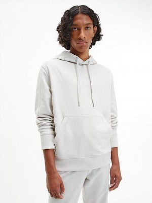 Grey Calvin Klein Monogram Men Hoodie | SNPO-82417