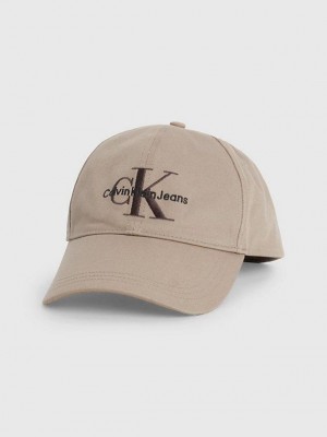 Grey Calvin Klein Organic Cotton Logo Men Cap | BDPL-90546
