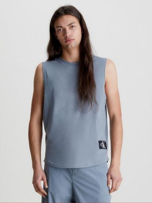 Grey Calvin Klein Organic Cotton Tank Men Top | OLPY-85704