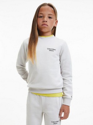 Grey Calvin Klein Organic Cotton Terry Boys's Sweatshirt | VESY-98764