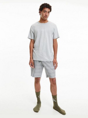 Grey Calvin Klein Pyjama Set - Modern Structure Men Shorts | YBTQ-17536