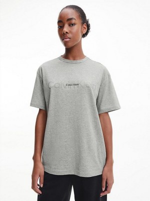 Grey Calvin Klein Pyjama - Embossed Icon Women Top | UVSX-21637