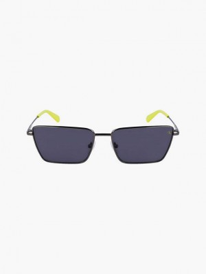 Grey Calvin Klein Rectangle Men Sunglasses | XJHA-08573