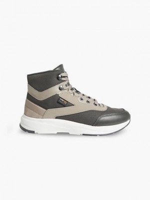 Grey Calvin Klein Recycled High-Top Men Sneakers | QPRB-92804
