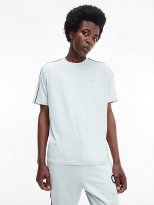 Grey Calvin Klein Recycled Polyester Gym Men T-Shirt | ARGK-21793
