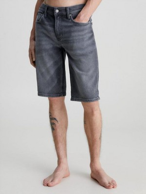 Grey Calvin Klein Slim Denim Men Shorts | VTDN-92807