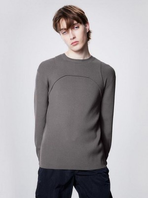 Grey Calvin Klein Slim Harness Detail Jumper Men Sweater | XAPU-25761