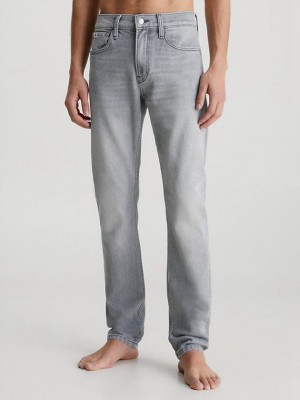 Grey Calvin Klein Slim Tapered Men Jeans | XHBD-85314