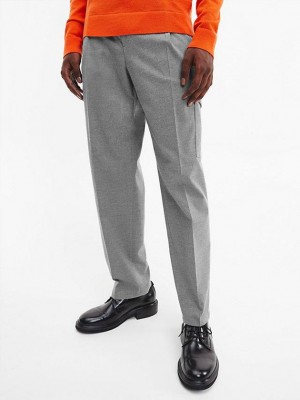 Grey Calvin Klein Soft Flannel Cargo Men Pants | AWKG-51980