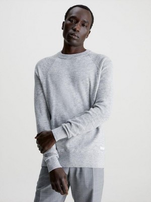 Grey Calvin Klein Space Dye Jumper Men Sweater | WIJZ-57023