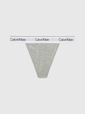 Grey Calvin Klein String - Modern Cotton Women Thong | YBKD-51048