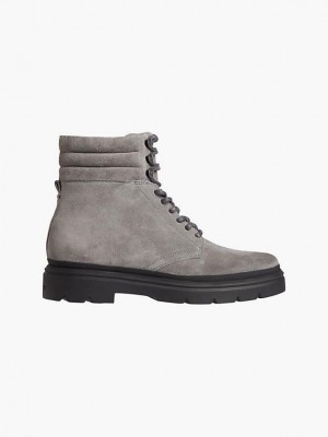 Grey Calvin Klein Suede Men Boots | MLZY-81569