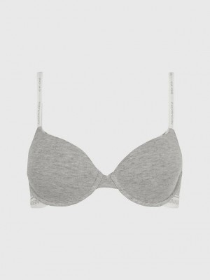 Grey Calvin Klein T-Shirt - CK One Women Bra | MWJS-80942
