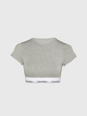 Grey Calvin Klein T-Shirt - Modern Cotton Women Bra | QLZP-60547