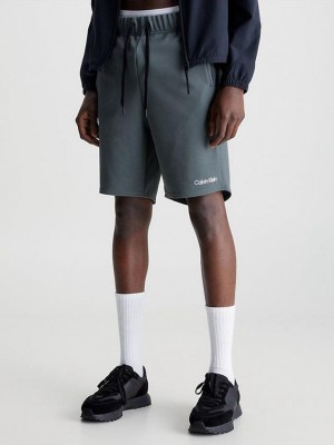 Grey Calvin Klein Textured Gym Men Shorts | LPCB-06928