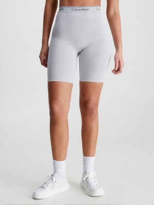 Grey Calvin Klein Tight Gym Women Shorts | WUSD-81629