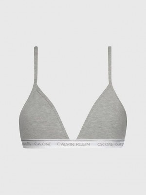 Grey Calvin Klein Triangle - CK One Women Bra | WOKF-69728