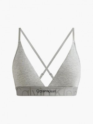 Grey Calvin Klein Triangle - Embossed Icon Women Bra | TDRE-03195
