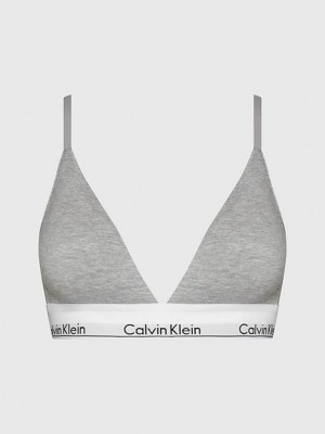 Grey Calvin Klein Triangle - Modern Cotton Women Bra | LHAS-48760