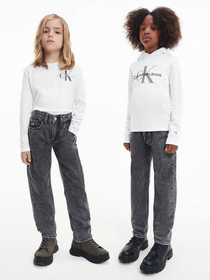 Grey Calvin Klein Unisex Mid Rise Straight Boys's Jeans | VKYE-51468