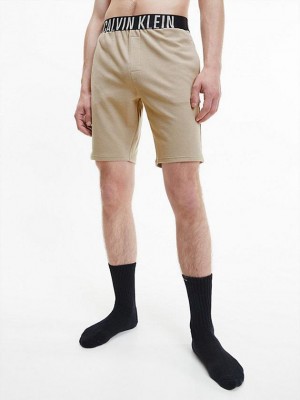 Khaki Calvin Klein Lounge - Intense Power Men Shorts | XPIK-87295