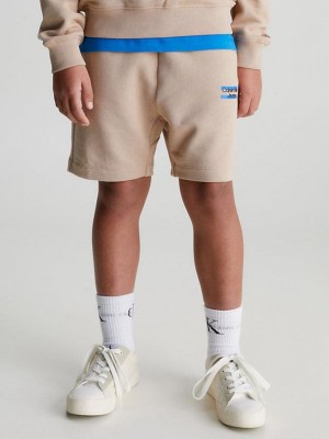 Khaki Calvin Klein Organic Cotton Jogger Boys's Shorts | IRLU-04257