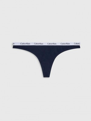 Navy Calvin Klein Carousel Women Thong | BQSI-69021