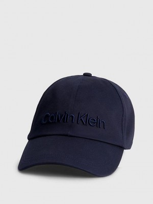 Navy Calvin Klein Organic Cotton Men Cap | LNZU-51379