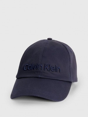 Navy Calvin Klein Organic Cotton Men Cap | EIAD-12068