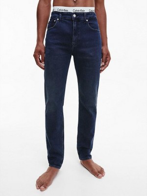 Navy Calvin Klein Slim Tapered Men Jeans | OMEZ-69740