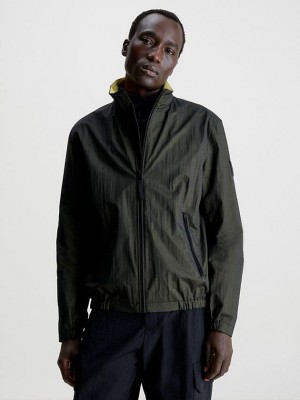 Olive Calvin Klein Mesh Men Jacket | FJRN-31950